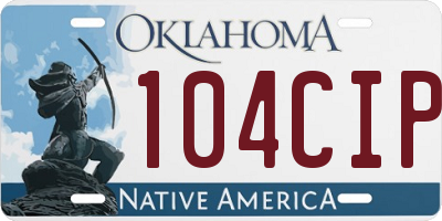 OK license plate 104CIP