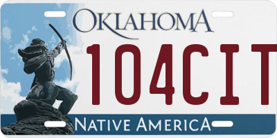 OK license plate 104CIT