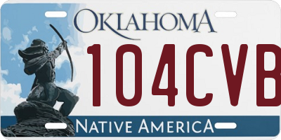 OK license plate 104CVB