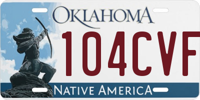 OK license plate 104CVF