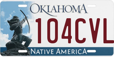OK license plate 104CVL