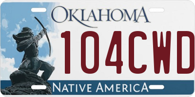 OK license plate 104CWD
