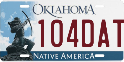 OK license plate 104DAT