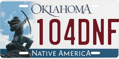 OK license plate 104DNF