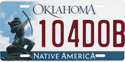 OK license plate 104DOB