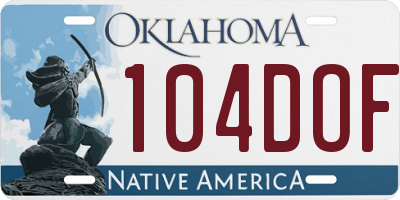 OK license plate 104DOF