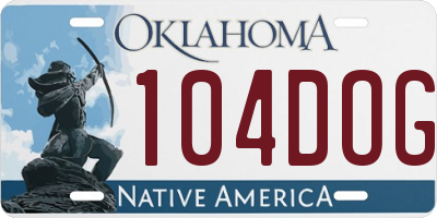 OK license plate 104DOG