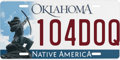 OK license plate 104DOQ