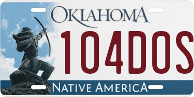 OK license plate 104DOS