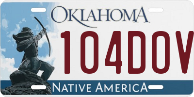 OK license plate 104DOV