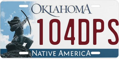 OK license plate 104DPS