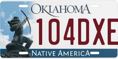 OK license plate 104DXE