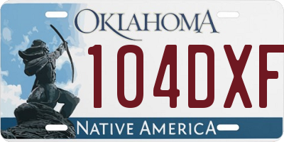 OK license plate 104DXF