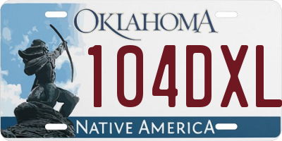 OK license plate 104DXL