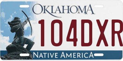 OK license plate 104DXR