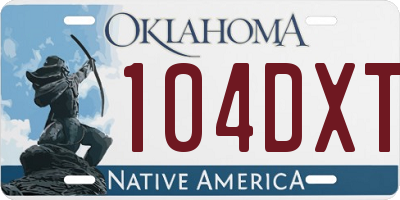 OK license plate 104DXT