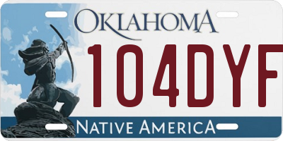 OK license plate 104DYF