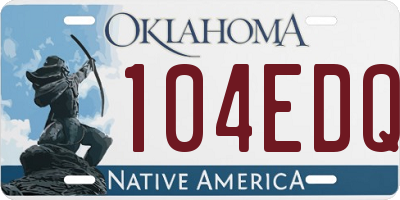 OK license plate 104EDQ
