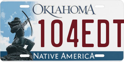 OK license plate 104EDT