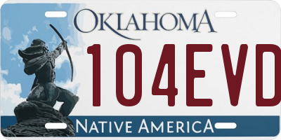 OK license plate 104EVD