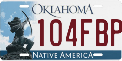 OK license plate 104FBP