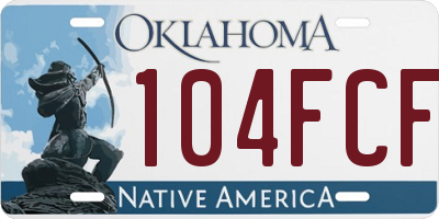 OK license plate 104FCF