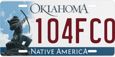 OK license plate 104FCO