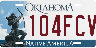 OK license plate 104FCV