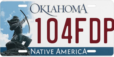 OK license plate 104FDP