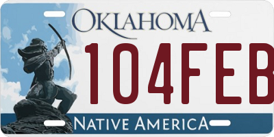 OK license plate 104FEB