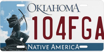 OK license plate 104FGA