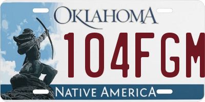 OK license plate 104FGM