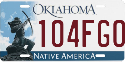 OK license plate 104FGO