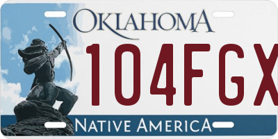 OK license plate 104FGX