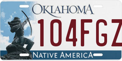 OK license plate 104FGZ
