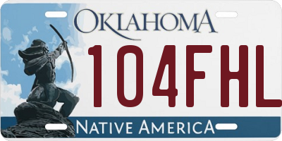 OK license plate 104FHL