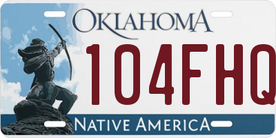 OK license plate 104FHQ