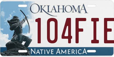 OK license plate 104FIE