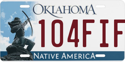 OK license plate 104FIF