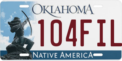 OK license plate 104FIL
