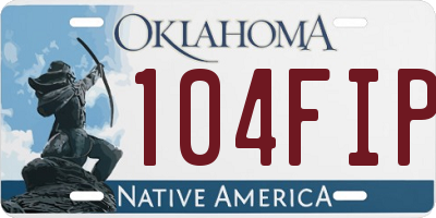 OK license plate 104FIP