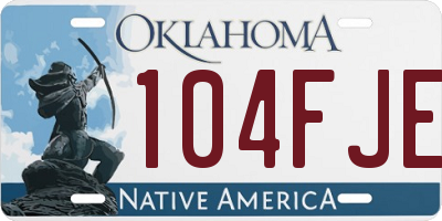 OK license plate 104FJE
