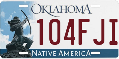OK license plate 104FJI