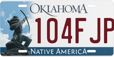 OK license plate 104FJP