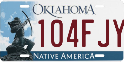 OK license plate 104FJY
