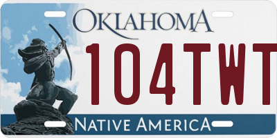 OK license plate 104TWT