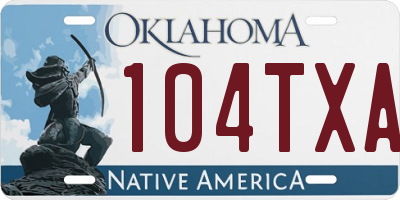 OK license plate 104TXA