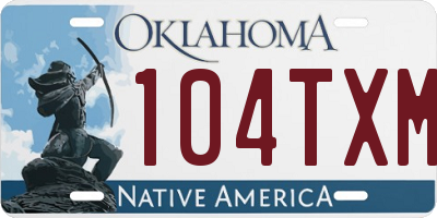 OK license plate 104TXM