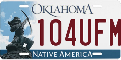 OK license plate 104UFM