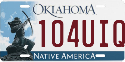 OK license plate 104UIQ